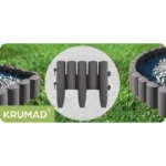 Садовий паркан Krumad з палісаду, 280 x 24 см, темно-сірий KMDW37 - Зображення 3