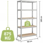 Універсальний стелаж з 5 полицями 180x90x40 KRUMAD KMDW78 - Зображення 5