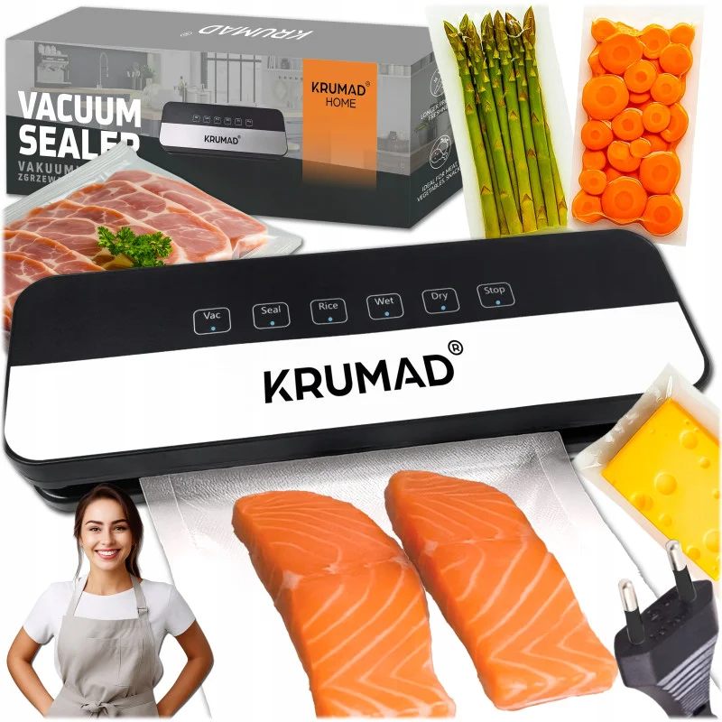 zgrzewarka-prozniowa-do-zywnosci-pakowarka-automatyczna-do-jedzenia-folia Вакуумний запаковувач для продуктів KRUMAD + плівка KMD170 - Зображення 1