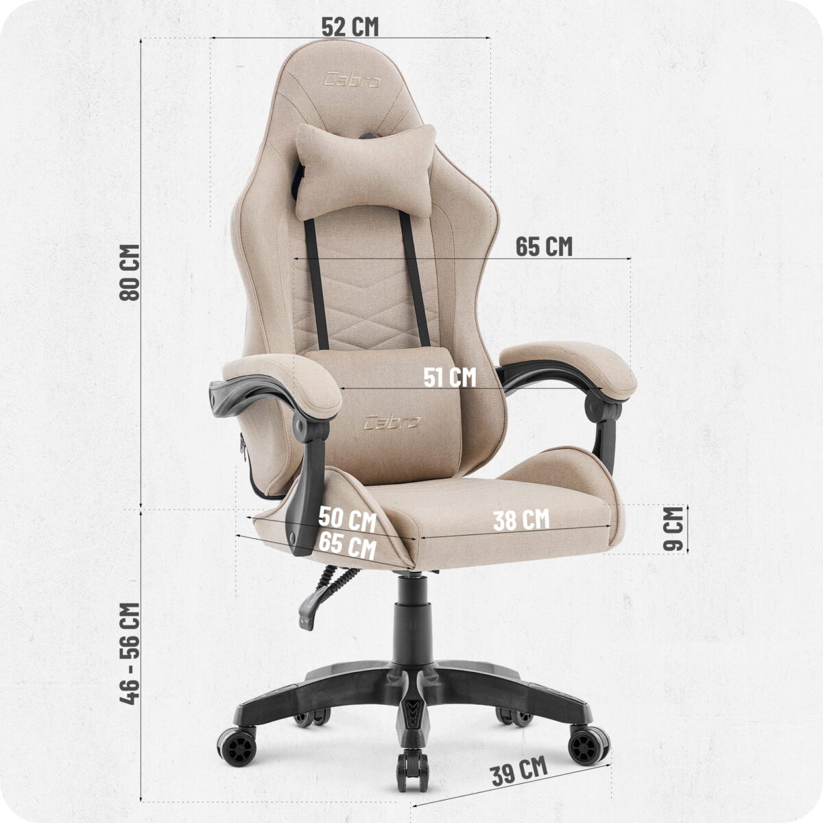 Ігрове крісло Cabro C500 Beige тканина - Зображення 6