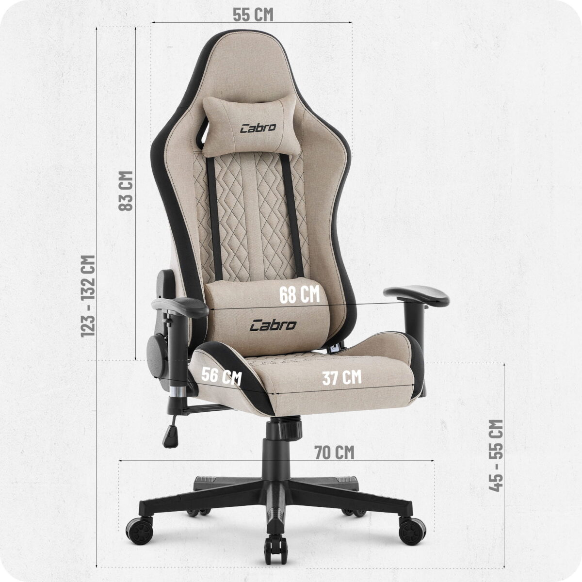 Ігрове крісло Cabro C508 Beige тканина - Зображення 4