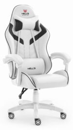 Геймерське крісло Hell's Chair HC-1007 White Black