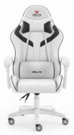 Геймерське крісло Hell's Chair HC-1007 White Black - Зображення 3