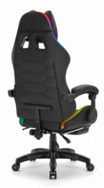 Геймерське крісло Hell's Chair HC-1039 2.0 LED RGB Black тканина - Зображення 4