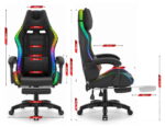 Геймерське крісло Hell's Chair HC-1039 2.0 LED RGB Black тканина - Зображення 10