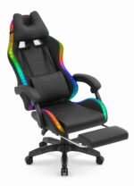 Геймерське крісло Hell's Chair HC-1039 2.0 LED RGB Black тканина - Зображення 5