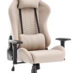 Геймерське крісло Hell's Chair HC-2000 Beige Black тканина