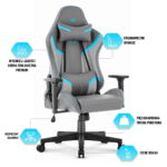 Геймерське крісло Hell's Chair HC-2002 Grey Blue - Зображення 4