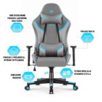 Геймерське крісло Hell's Chair HC-2002 Grey Blue - Зображення 5
