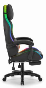 Геймерське крісло Hell's Chair HC-1039 2.0 LED RGB Black тканина для дітей - Зображення 6