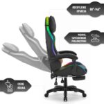 Геймерське крісло Hell's Chair HC-1039 2.0 LED RGB Black тканина для дітей - Зображення 8