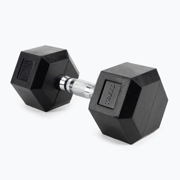Гантель XTREXO Hex 10 кг з гумовим покриттям