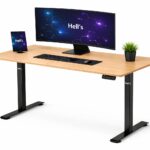 Стіл Hell's Chair Natur Wood Black з електричним регулюванням 140x70 см