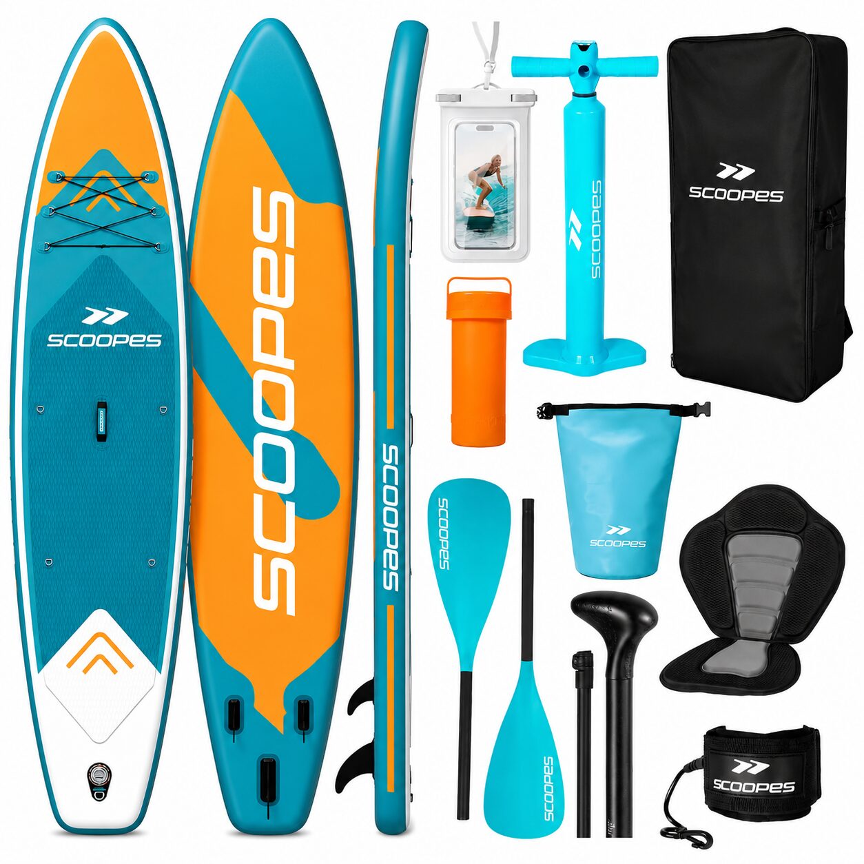 8fa089e7-b250-4a62-b120-1a1f85f8204f SUP дошка Scoopes Velo 350 надувна дошка з сидінням та веслом насосом - Зображення 1