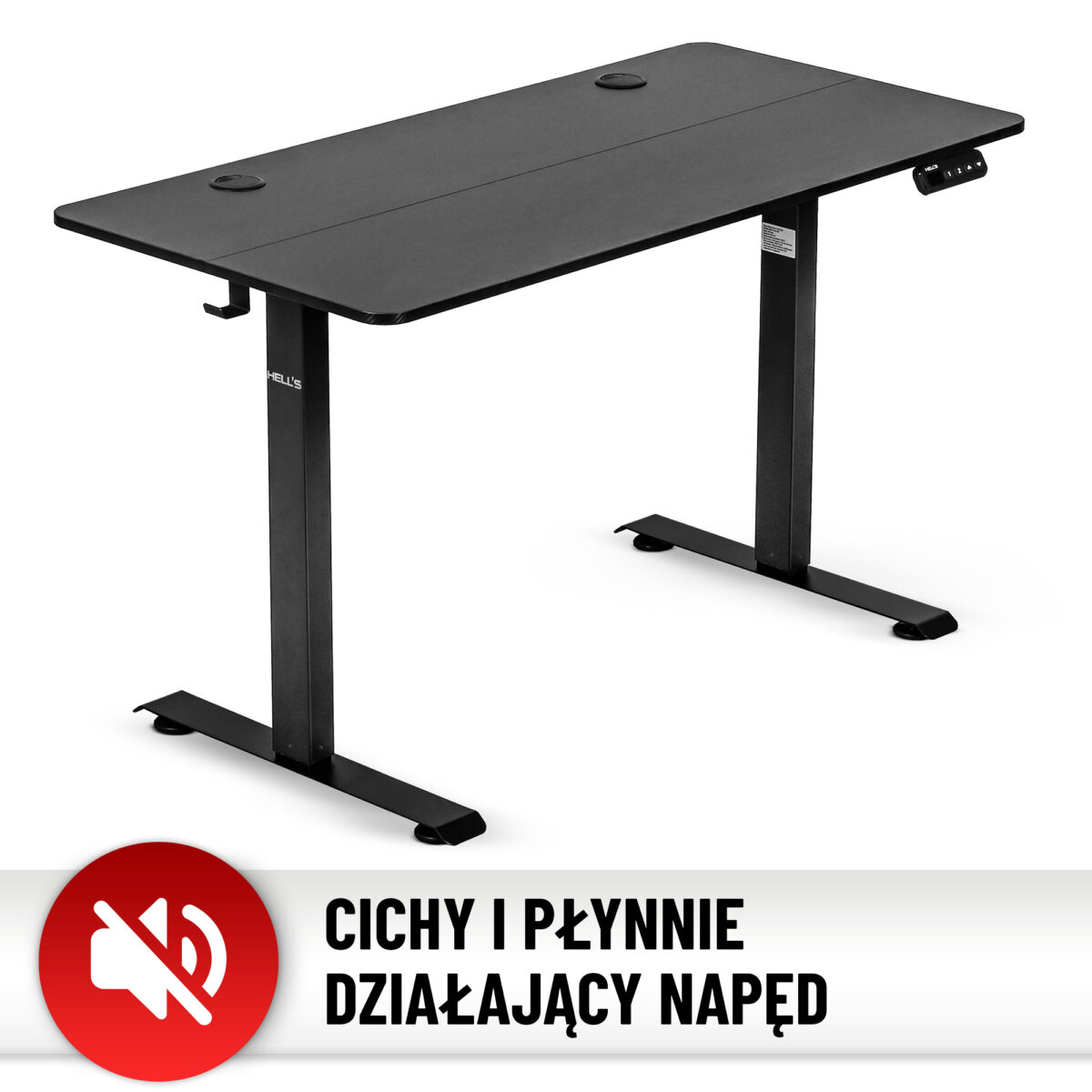 Стіл Hell's Chair з електричним регулюванням Black 140x70 см - Зображення 11