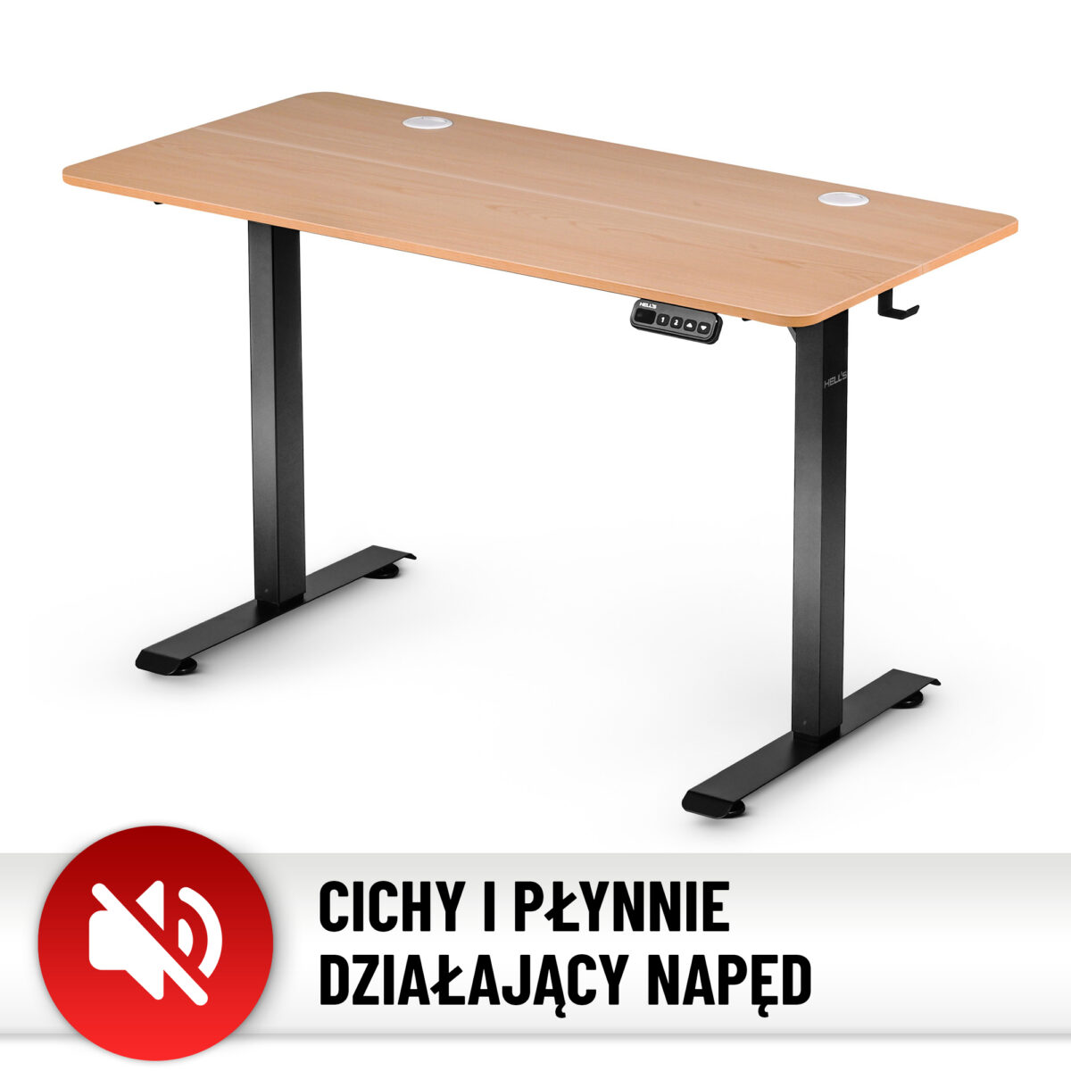 Стіл Hell's Chair Natur Wood Black з електричним регулюванням 140x70 см - Зображення 7