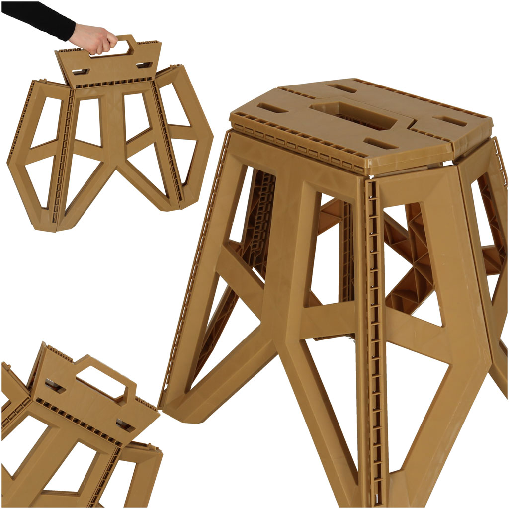 Tourist-folding-stool-khaki-164497 Стілець-стілець кемпінговий складний 40 см бежевий KX3294_1 - Зображення 1