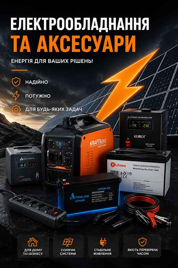 Електрообладнання та аксесуари Банер