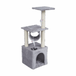 Кігтеточка для кота 30×30×92 см, сіра, REBEL ANIMALS RA-1002