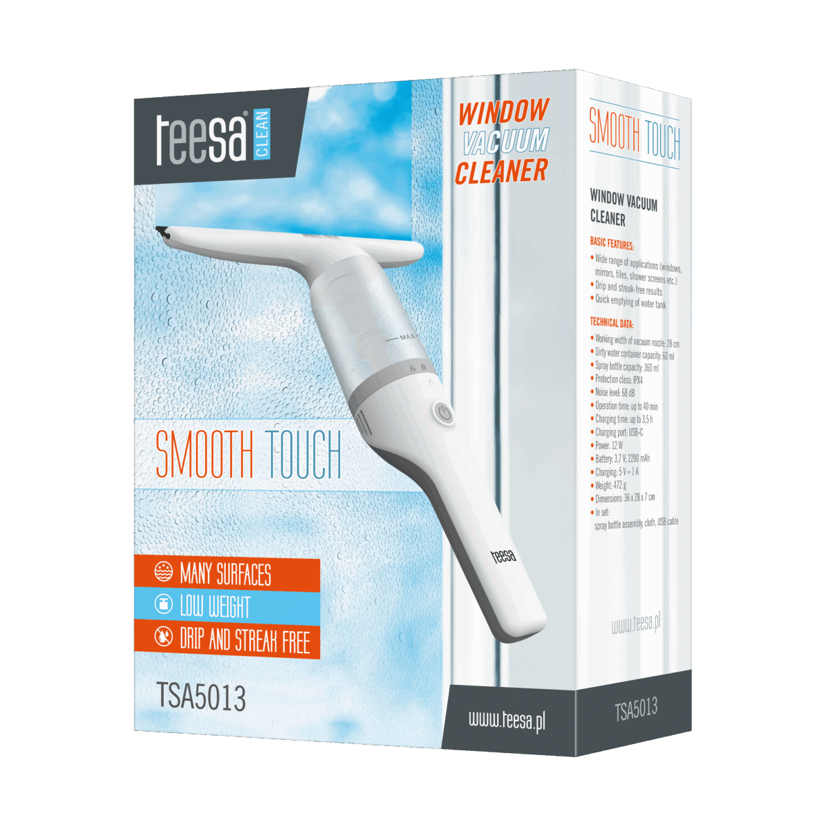 Мийка високого тиску TEESA TSA5013 SMOOTH TOUCH для миття вікон - Зображення 6