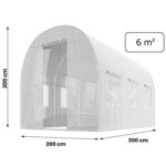 Посилена Теплиця Огородня 2 x 3 м (6 м²) білий Plonos - Захист для рослин - Зображення 13