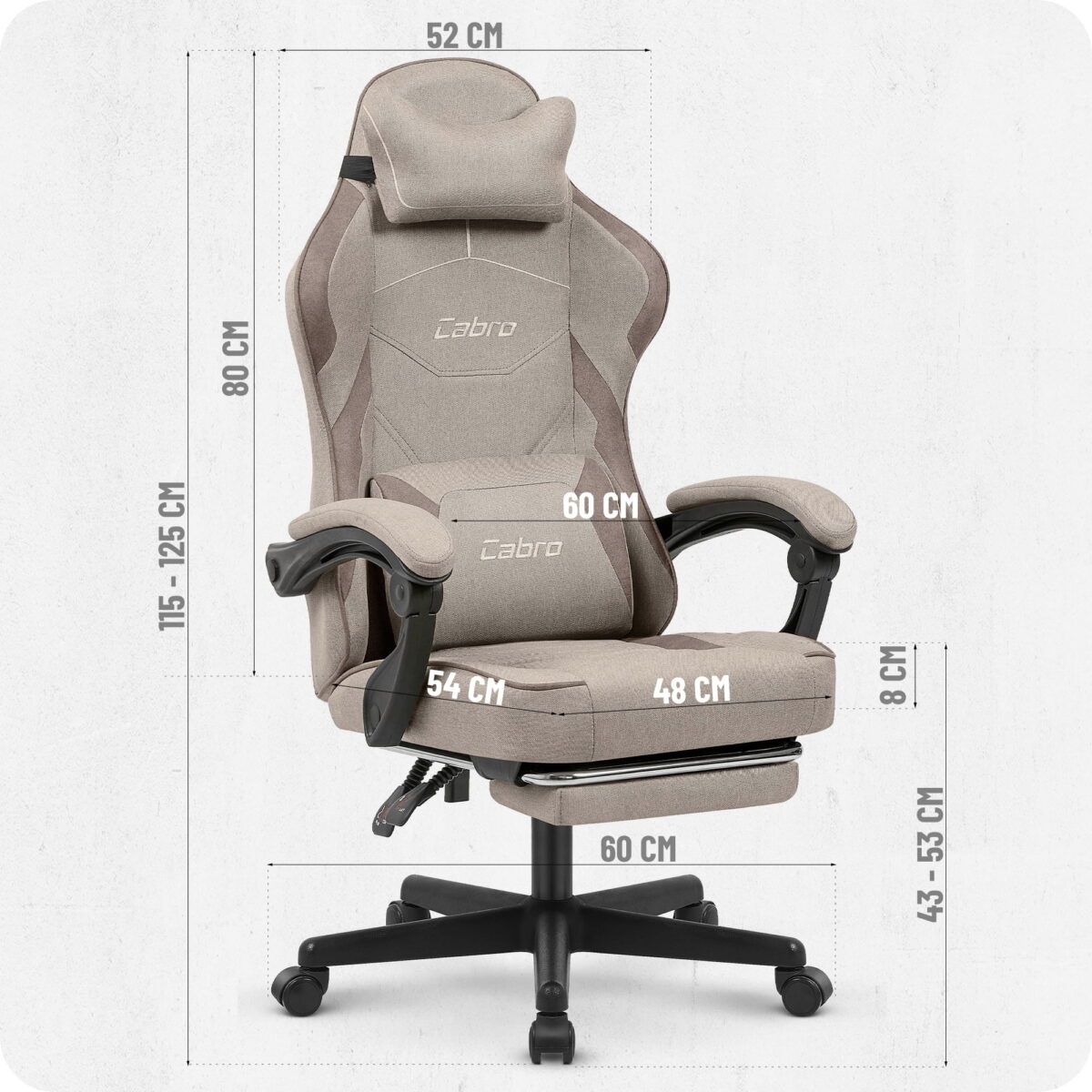 Ігрове крісло Cabro C502 Beige тканина - Зображення 12