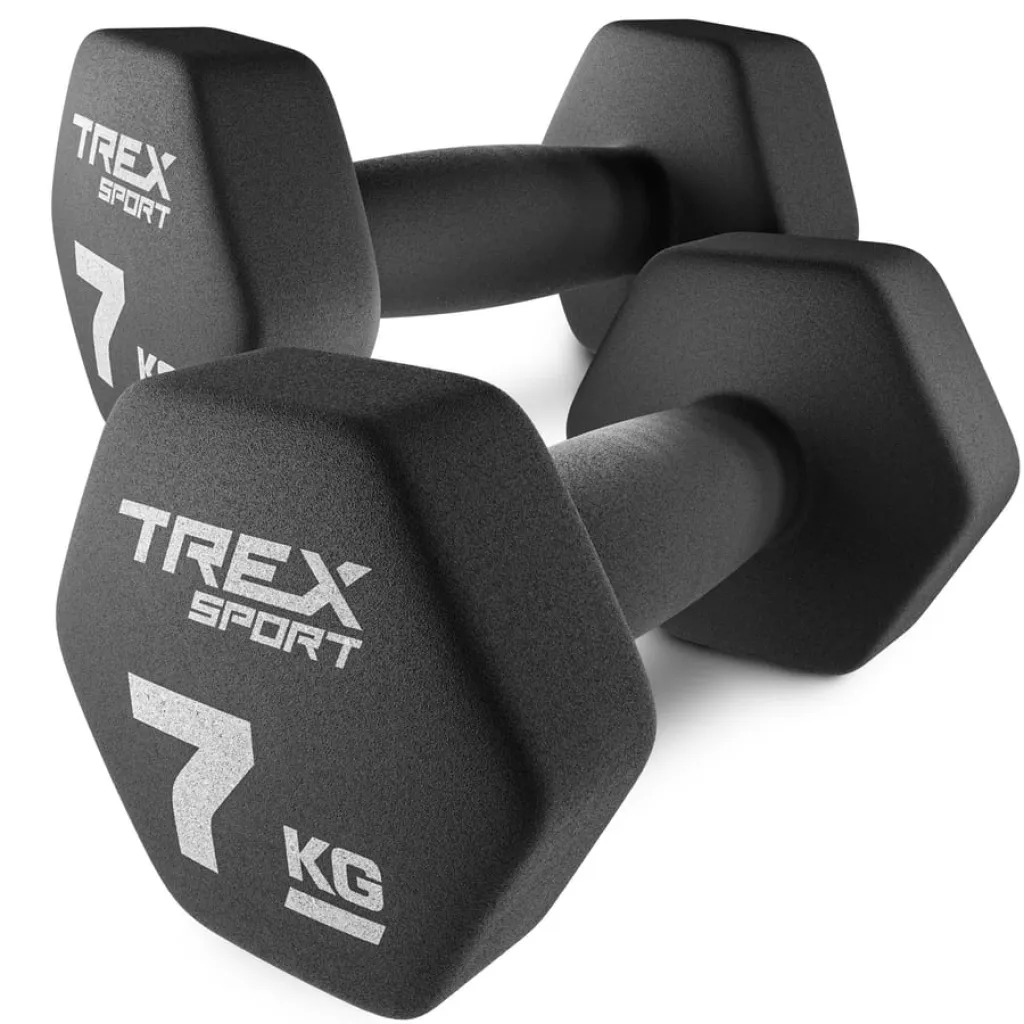 2579222b8f44c833a957e58ac4c30889-1024x0-1 Гантелі Trex Sport TX-070VD 2x7 кг неопренові чавунні шестигранні для силових тренувань - Зображення 1