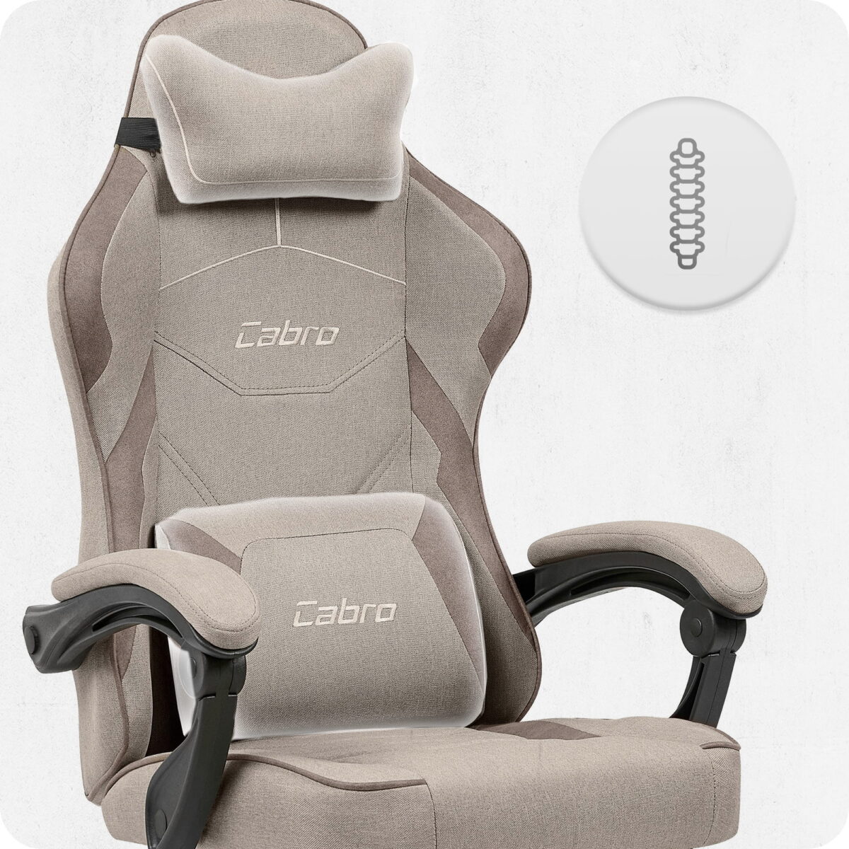 Ігрове крісло Cabro C502 Beige тканина - Зображення 8