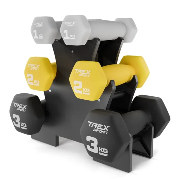 Набір гантелей круглих TREX Sport TX-V120VS 12кг з підставкою