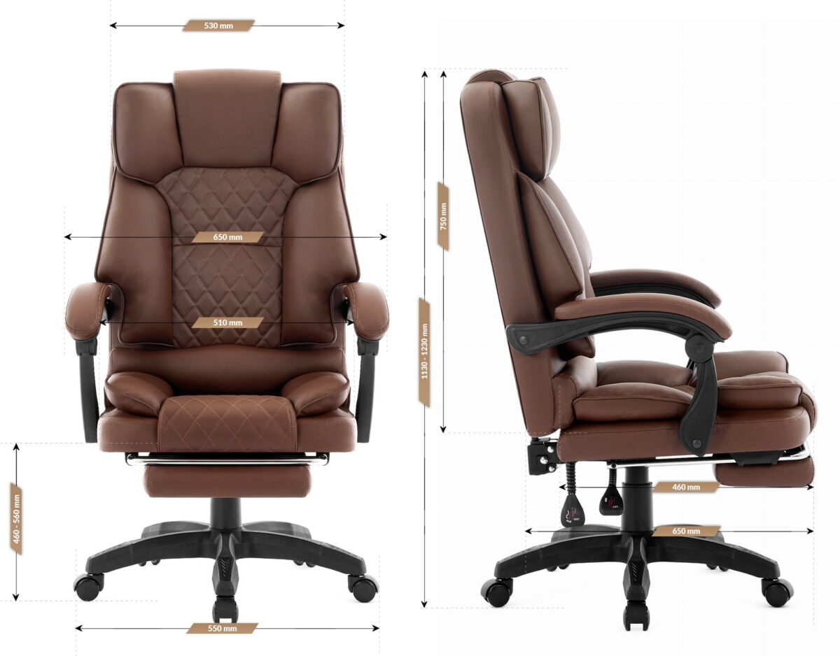 Офісне крісло Hell's Chair HC-1031 Brown екошкіра - Зображення 7