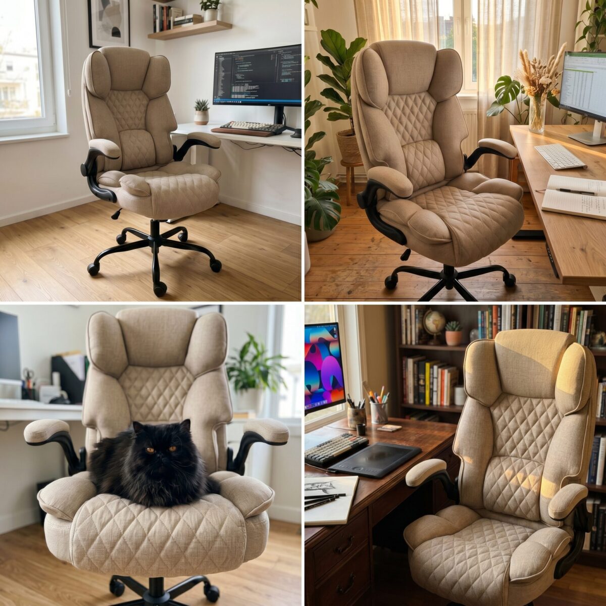Офісне крісло Hell's Chair HC-1033 Beige тканина - Зображення 7