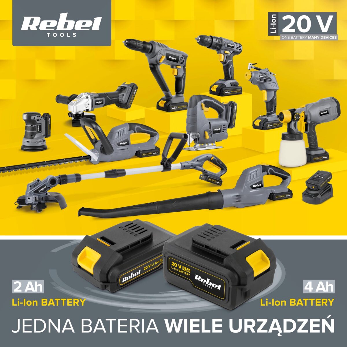 Акумуляторна батарея Rebel RB-2002 Tools 20V 4A - Зображення 3