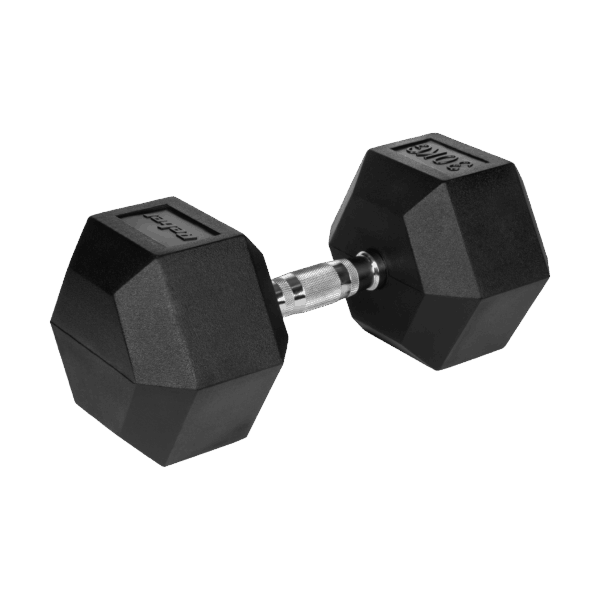 Гантель Rebel HEX Cast Iron 30 кг із гумовим покриттям для силових тренувань