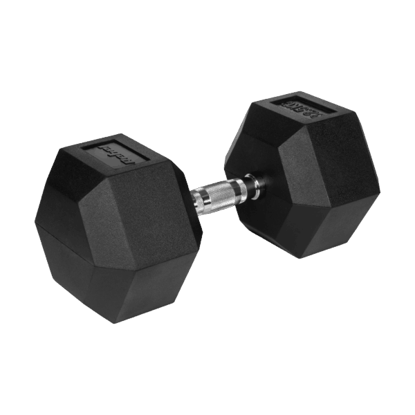 Гантель Rebel Active HEX 32,5 кг з гумовим покриттям та чавуну для силових тренувань