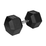 Гантель HEX Rebel 37,5 кг з гумовим покриттям і чавунним корпусом