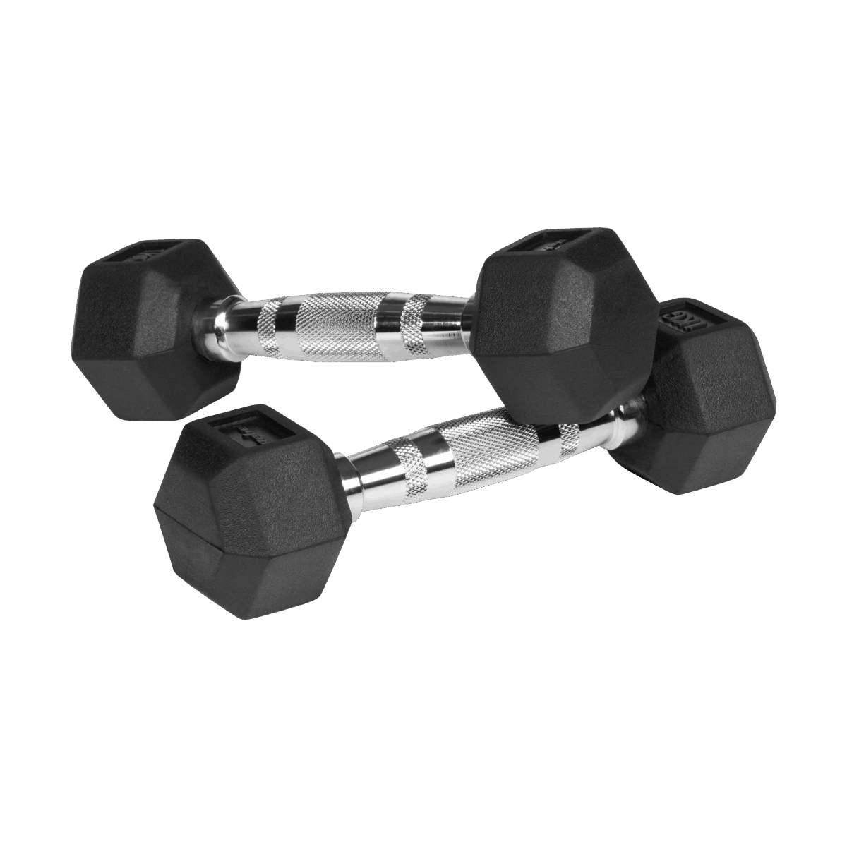 Гумовані чавунні гантелі HEX 2x1 кг Rebel для силових тренувань - Зображення 2