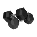 Гантелі Rebel HEX 2x15 кг з гумовим покриттям, чавунні для силових тренувань - Зображення 2