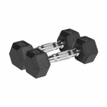 Гантелі чавунні Rebel HEX 2x2,5 кг з гумовим покриттям для силових тренувань