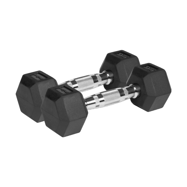 Гантелі Rebel Active HEX чавунні 2x3 кг з гумовим покриттям для силових тренувань
