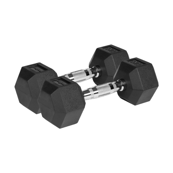 Гумовані гантелі HEX Rebel 2x4 кг чавунні для силових тренувань