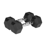 Гантелі Rebel HEX 2x5 кг з чавуну з гумовим покриттям для силових тренувань