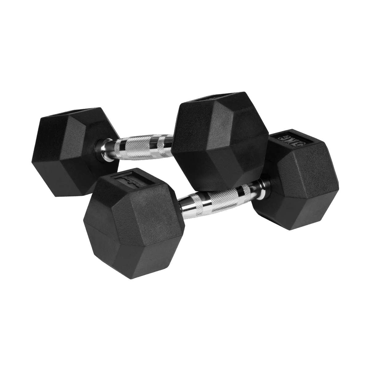 Гантелі Rebel HEX 2x5 кг з чавуну з гумовим покриттям для силових тренувань - Зображення 2