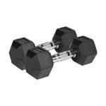 Гумовані чавунні гантелі HEX Rebel 2x6 кг з нековзним покриттям