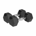 Гумовані чавунні гантелі Rebel HEX 2x7,5 кг з протиковзним покриттям