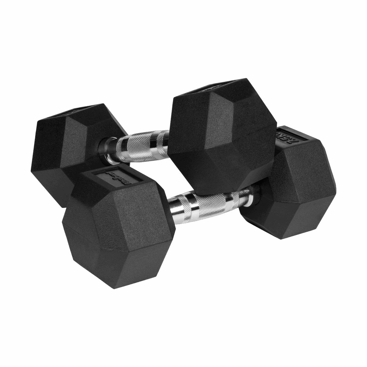 Гумовані чавунні гантелі Rebel HEX 2x7,5 кг з протиковзним покриттям - Зображення 2