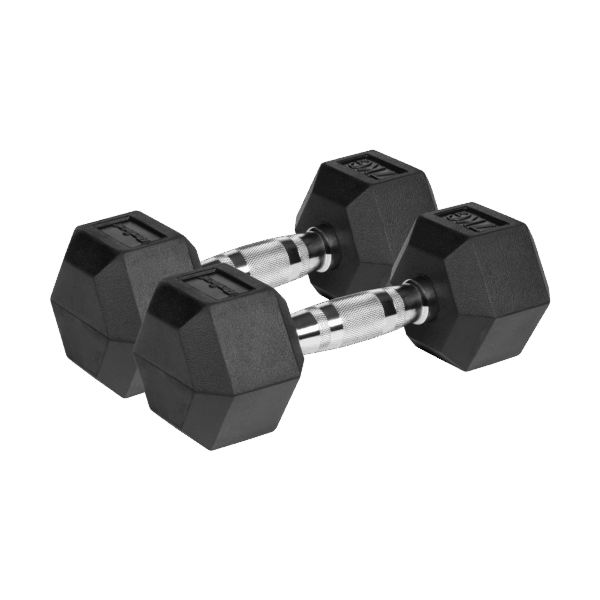Гантелі Rebel HEX 2x7 кг з гумовим покриттям і чавунною основою