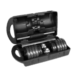 Регульовані чавунні гантелі Rebel Active 15 кг з штангою в кейсі - Зображення 5