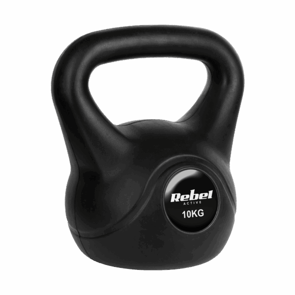 Гиря бітумінозна Rebel Active 10 кг з ергономічною ручкою для силових тренувань