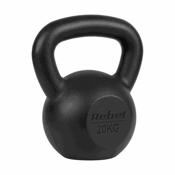 Чавунна гиря Rebel Active 20 кг з ергономічною ручкою і плоским дном