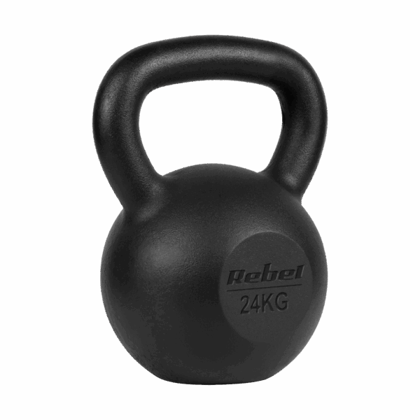 Чавунна гиря Rebel Active 24 кг з ергономічною ручкою та плоским дном